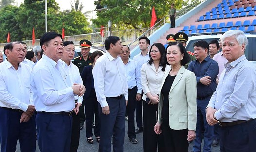 Thường trực Ban Bí thư Trương Thị Mai thăm và làm việc tại tỉnh Điện Biên. Ảnh: Hạ Trang