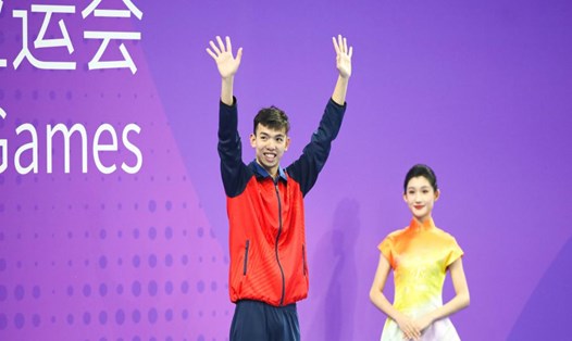 Huy Hoàng đã giành vé đến Olympic 2024. Ảnh: Bùi Lượng