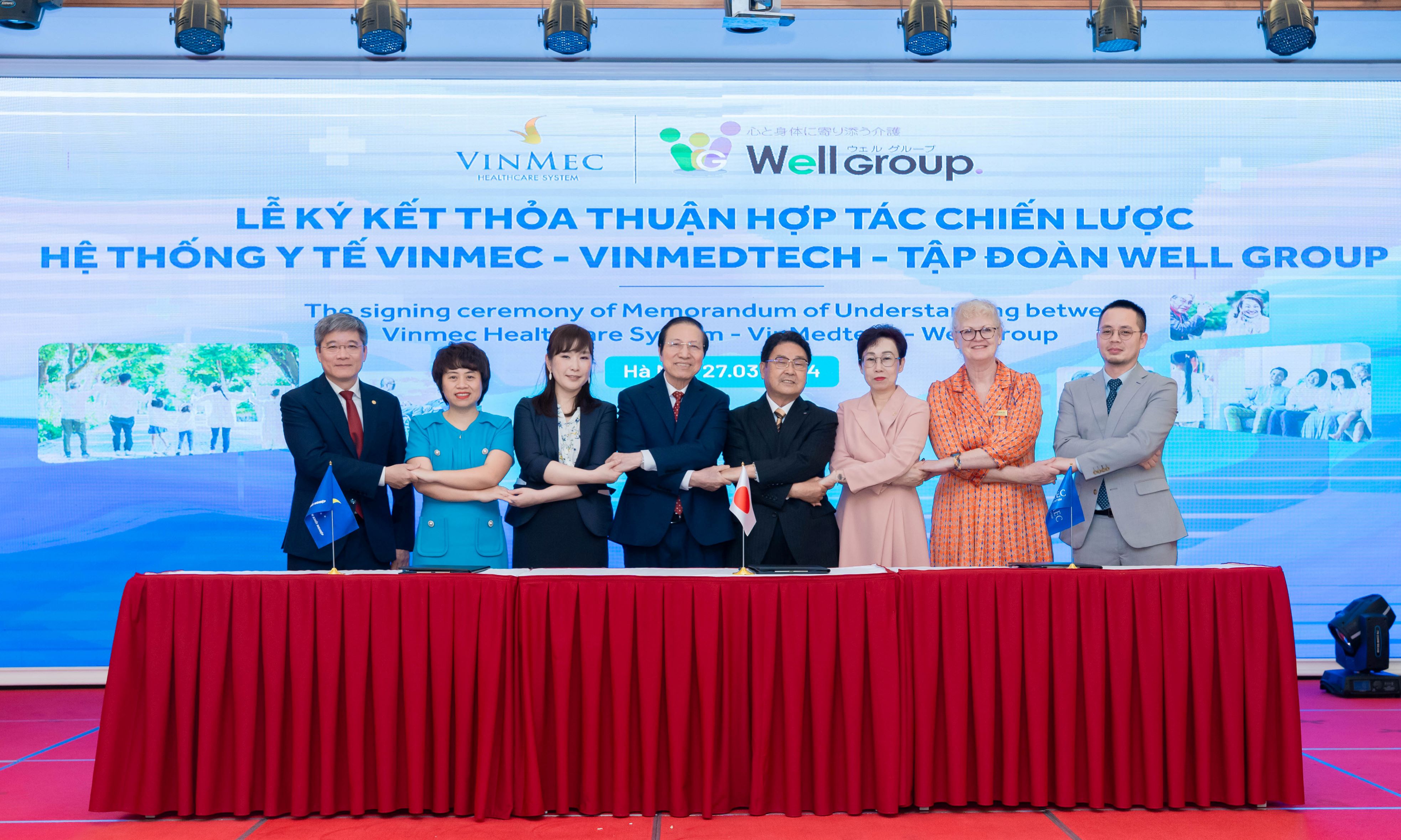 Tập đoàn Vingroup và Tập đoàn Well Group ký kết hợp tác chiến lược. Ảnh: Ngọc Quỳnh