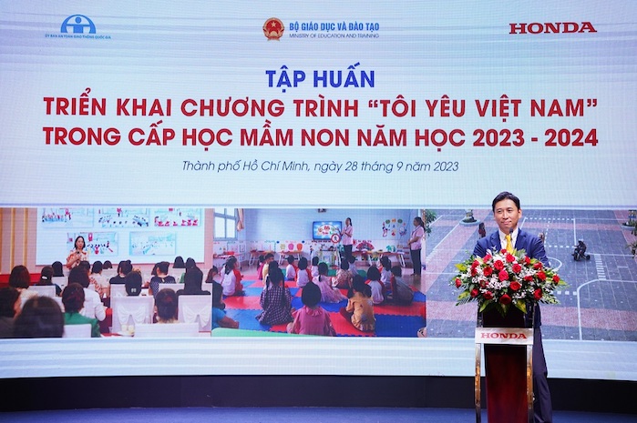 Ông Motofumi Marutani - Phó Tổng Giám đốc Công ty Honda Việt Nam phát biểu tại chương trình