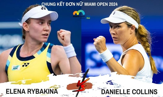 Elena Rybakina gặp Daniel Collins tại chung kết đơn nữ Miami Open 2024. Đồ hoạ: Lê Vinh