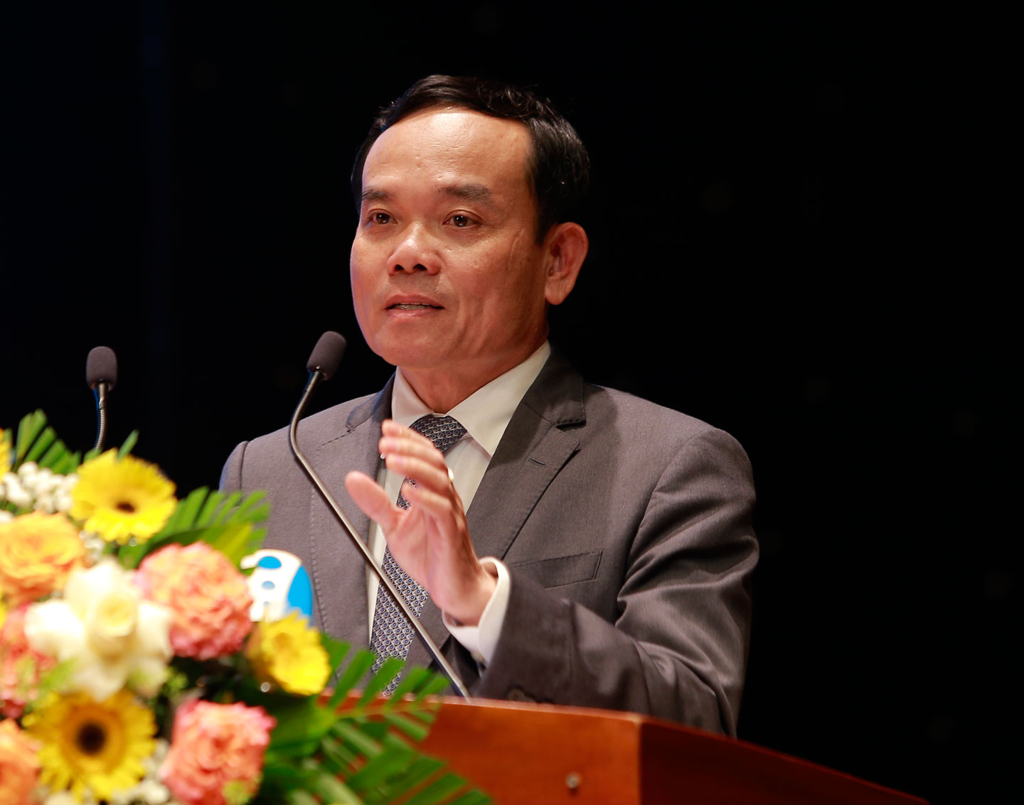 Phó Thủ tướng Chính phủ Trần Lưu Quang đối thoại với các nhà đầu tư. Ảnh: Sở TTTT Bình Định.