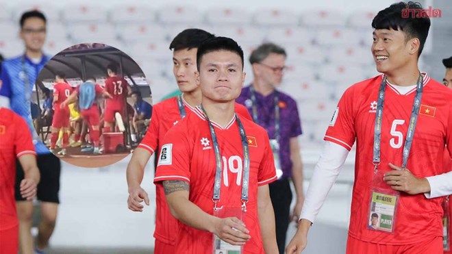 Báo Thái Lan bình luận hình ảnh Quang Hải đá thùng nước khi không được thi đấu