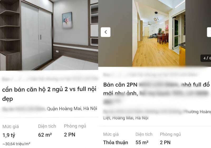Nguồn cung khan hiếm khiến mức giá căn hộ chung cư không sổ hồng tại Hà Nội được săn lùng. Ảnh: Chụp màn hình 