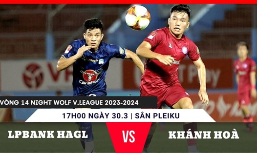 LPBank Hoàng Anh Gia Lai gặp Khánh Hoà trong ngày Night Wolf V.League trở lại. Đồ hoạ: Lê Vinh