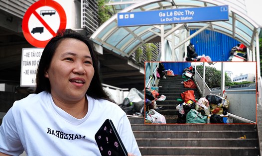Hà Nội: Rác thải đã ngập ngụa lối đi tại nhà ga Metro Lê Đức Thọ