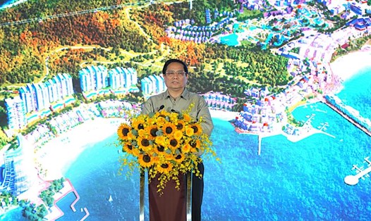 Thủ tướng Chính phủ Phạm Minh Chính phát biểu tại Lễ Khởi công. Ảnh: Phong Linh