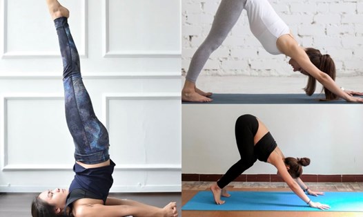 Tư thế yoga đảo ngược giúp bạn có thể giảm cân dễ dàng. Đồ họa: Hương Giang