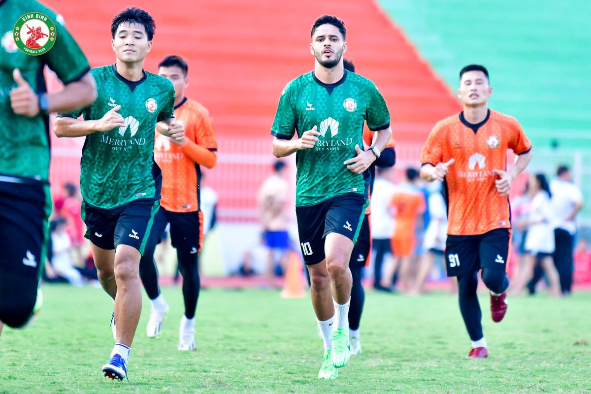 Đội Bình Định tích cực chuẩn bị hướng đến trận đấu lượt về với đội TPHCM. Ảnh: CLB Bình Định