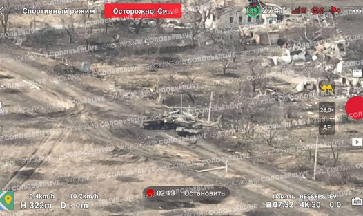 Xe tăng Abrams bị phá hủy. Ảnh: Telegram/Solovyev