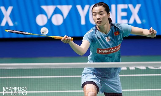 Tay vợt Nguyễn Thùy Linh tại giải cầu lông Đức mở rộng 2024. Ảnh: FBNV