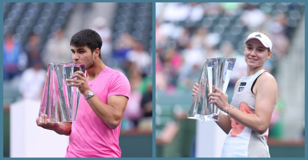 Carlos Alcaraz và Elena Rybakina đang là đương kim vô địch giải indian Wells. Ảnh: Tennis Major