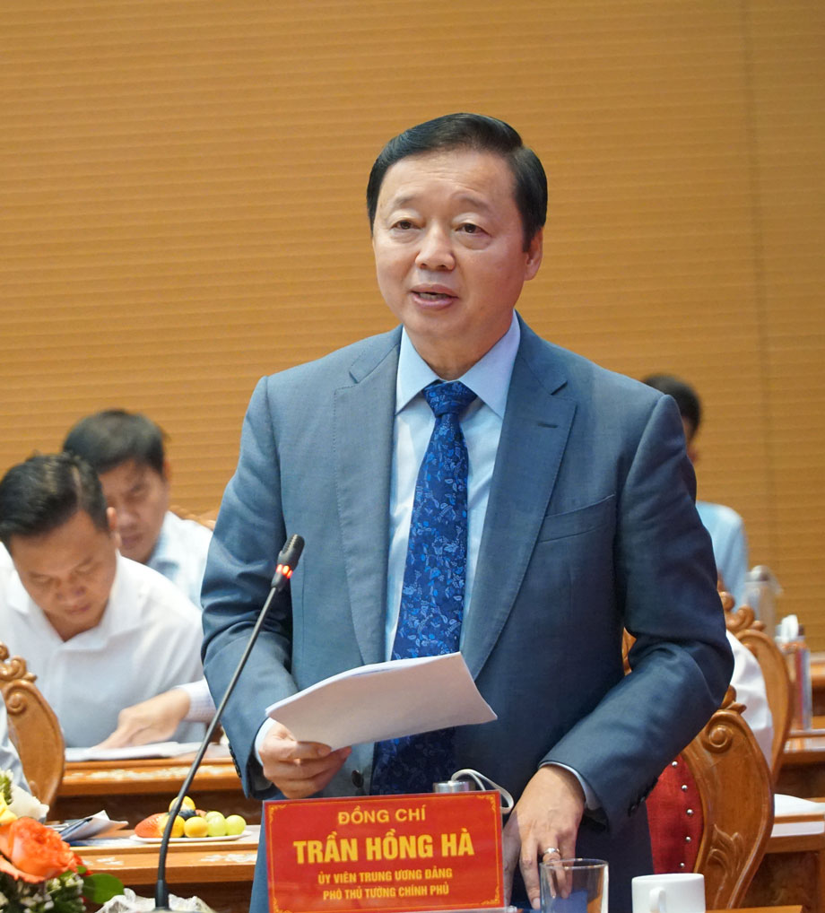 Phó Thủ tướng Trần Hồng Hà phát biểu. Ảnh Nguyễn Oai.