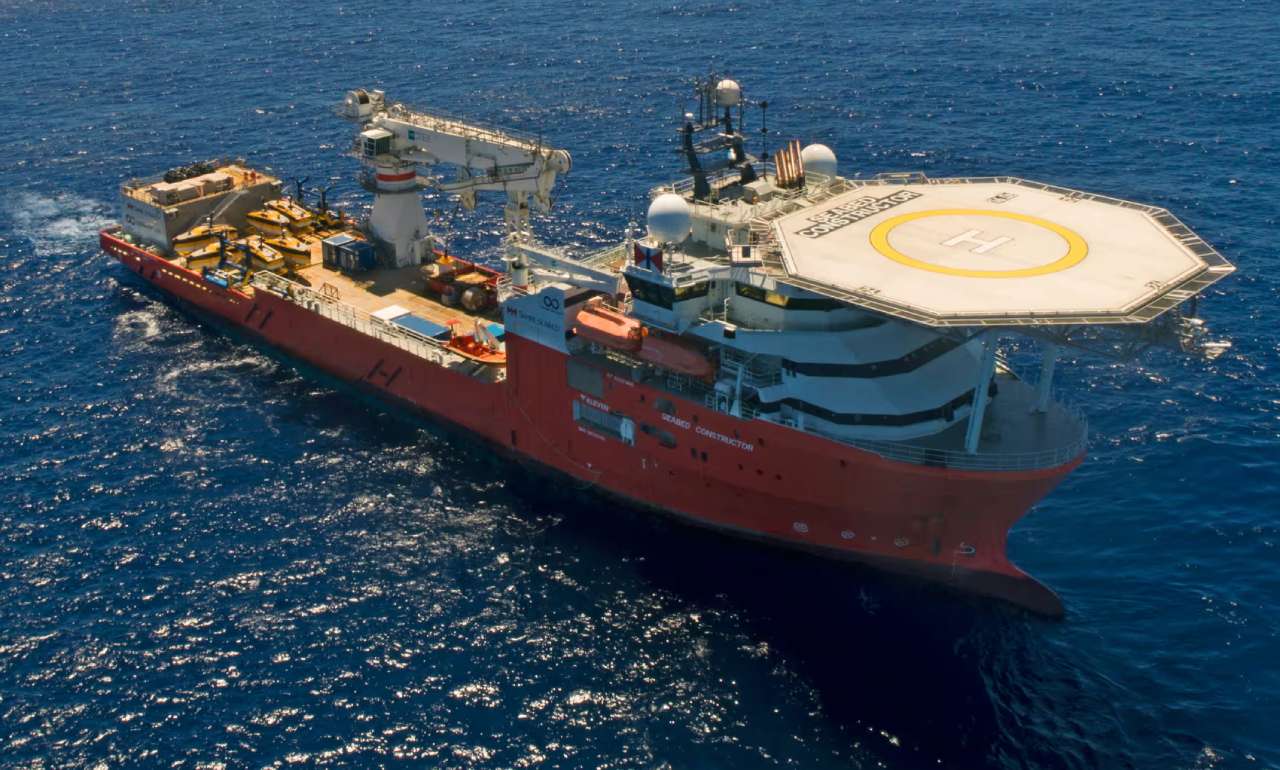 Tàu Seabed Constructor được Ocean Infinity triển khai để tìm kiếm MH370 ở Ấn Độ Dương ngoài khơi Tây Australia năm 2018. Ảnh: Ocean Infinity