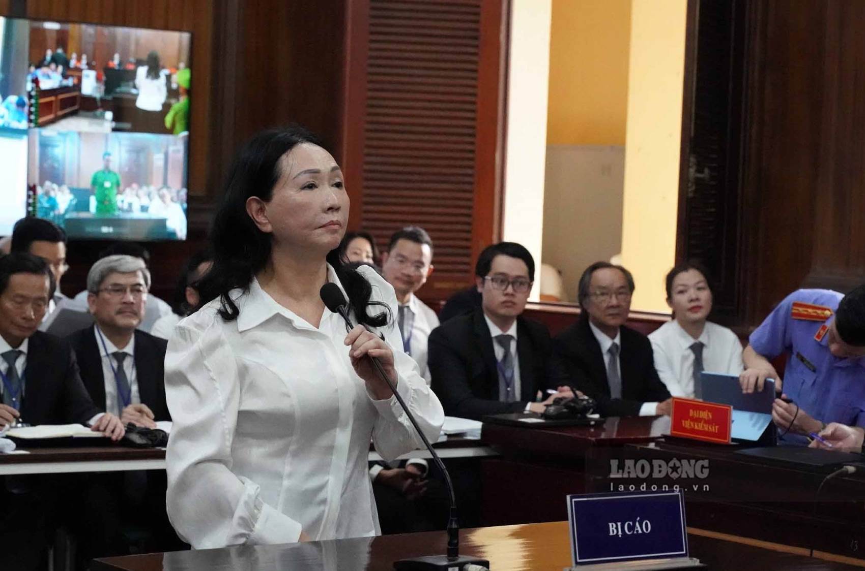 Bị cáo Trương Mỹ Lan trong phiên xử sơ thẩm diễn ra sáng ngày 5.3. Ảnh: Anh Tú