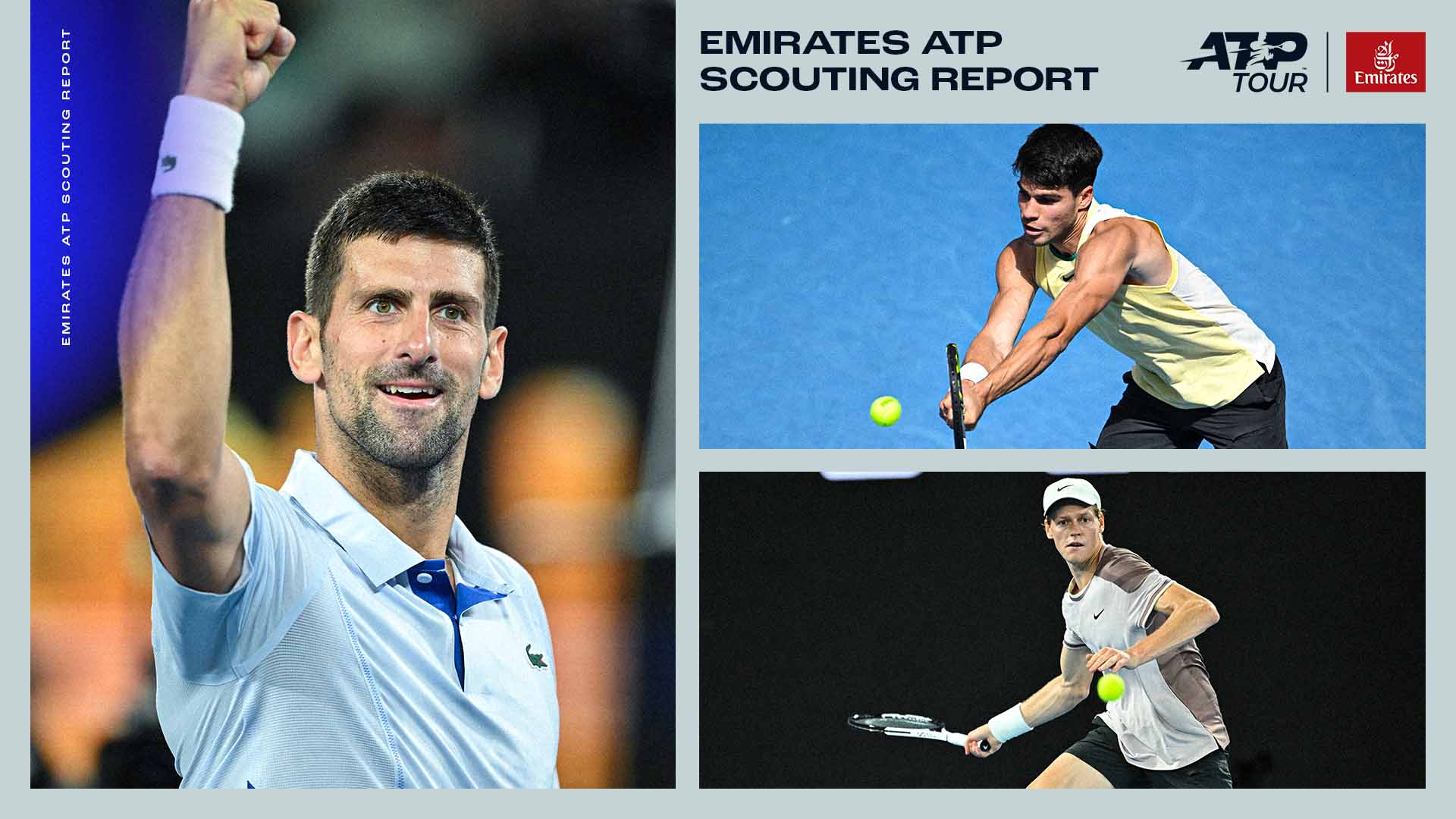 Novak Djokovic, Carlos Alcaraz, Jannik Sinner trong số các hạt giống phải chờ hết vòng 1 mới xác định được đối thủ. Ảnh: ATP