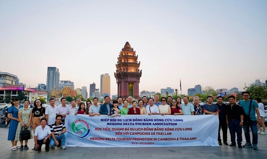 Đoàn đại biểu ĐBSCL khảo sát điểm đến tại Vương quốc Campuchia. Ảnh: Trung tâm Xúc tiến, Thương mại và Đầu tư An Giang