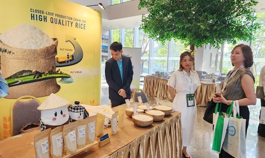 Các doanh nghiệp xuất khẩu gạo Việt Nam tiếp cận với các khách hàng tiềm năng. Ảnh: Thùy Trang
