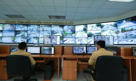 Trung tâm điều khiển giao thông của CSGT Hà Nội. Ảnh: Hải Nguyễn