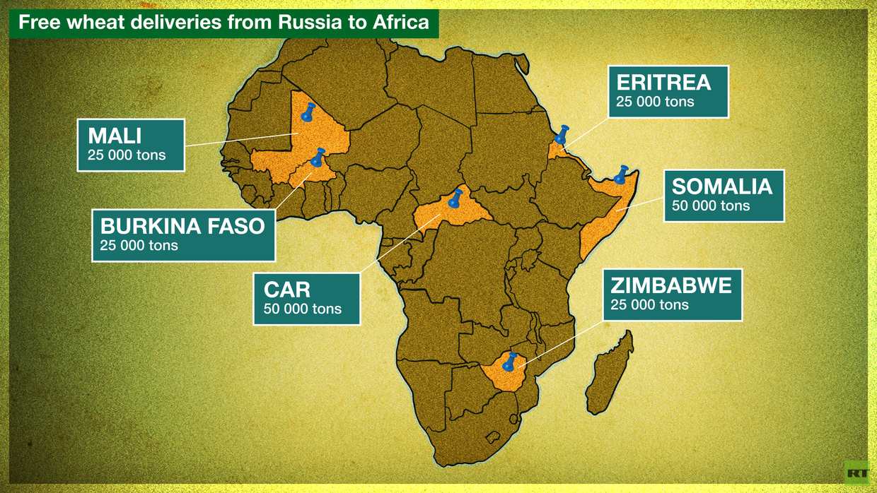Nga cung cấp miễn phí ngũ cốc cho 6 nước châu Phi. Ảnh: RT