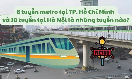 8 tuyến metro tại TP. HCM và 10 tuyến tại Hà Nội là những tuyến nào?

