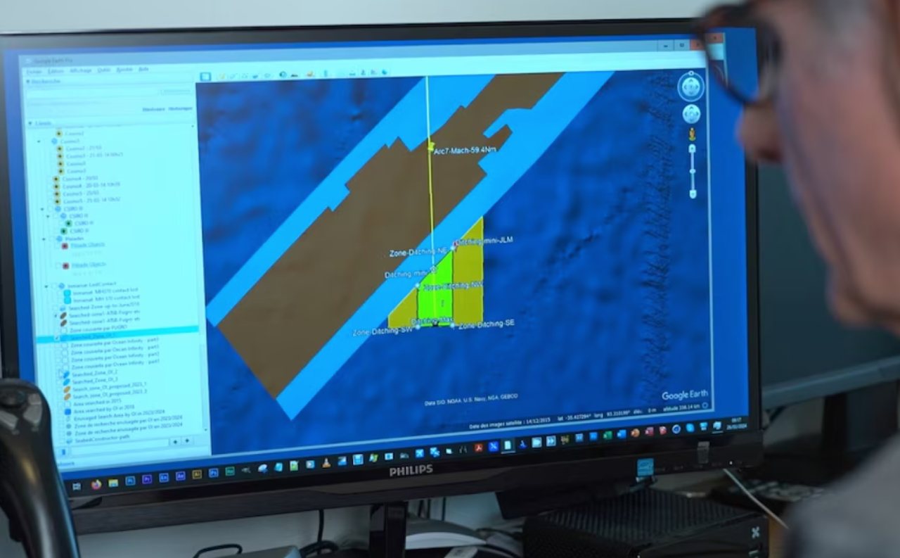 Phân tích mới của chuyên gia Pháp Patrick Blelly và Jean-Luc Marchand chỉ ra vùng tìm kiếm mới đầy tiềm năng cho MH370. Ảnh chụp màn hình