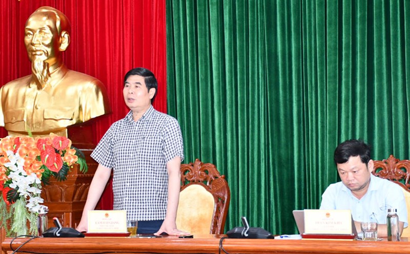 Phó chủ tịch UBND tỉnh Bình Định Lâm Hải Giang thông báo về Giải đua thuyền Grand Prix of Binh Dinh 2024. Ảnh: Xuân Nhàn.