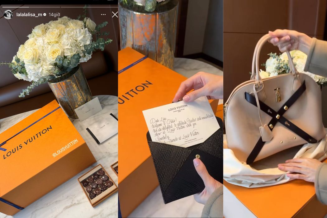 Louis Vuitton tặng khách mời Lisa chiếc túi trị giá 7.500 EURO (khoảng 202 triệu đồng). Ảnh: Instagram