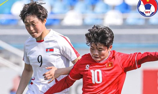 U20 nữ Việt Nam thua 0-6 trước U20 nữ CHDCND Triều Tiên. Ảnh: VFF