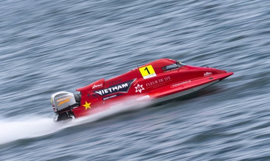 1 trong 2 thuyền máy của đội Bình Định - Việt Nam tại Grand Prix Indonesia. Ảnh: Grand Prix of Binh Dinh