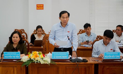 Ông Lê Quang Mạnh - Ủy viên Trung ương Đảng, Chủ nhiệm Ủy ban Tài chính - Ngân sách Quốc hội phát biểu tại buổi giám sát. Ảnh: Phương Anh