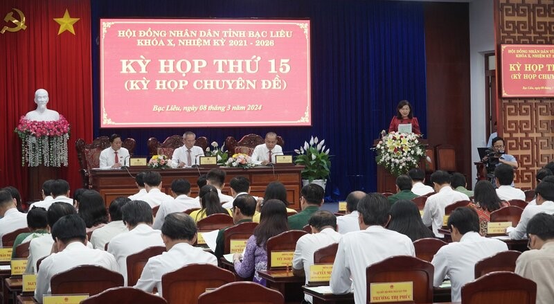 HĐND tỉnh Bạc Liêu tổ chức kỳ họp vào chiều ngày 8.3. Ảnh: Nhật Hồ