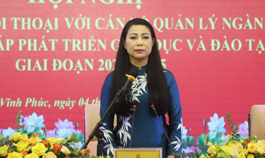 Bà Hoàng Thị Thúy Lan phát biểu tại một sự kiện của tỉnh. Ảnh: vinhphuc.gov.vn