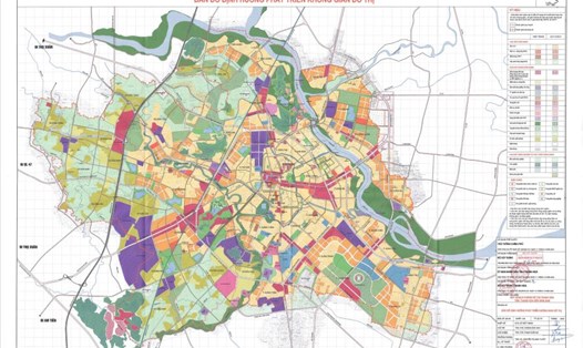 Bản đồ định hướng phát triển không gian đô thị TP. Thanh Hóa đến năm 2040 đã được Thủ tướng Chính phủ duyệt. Ảnh: Xuân Hùng