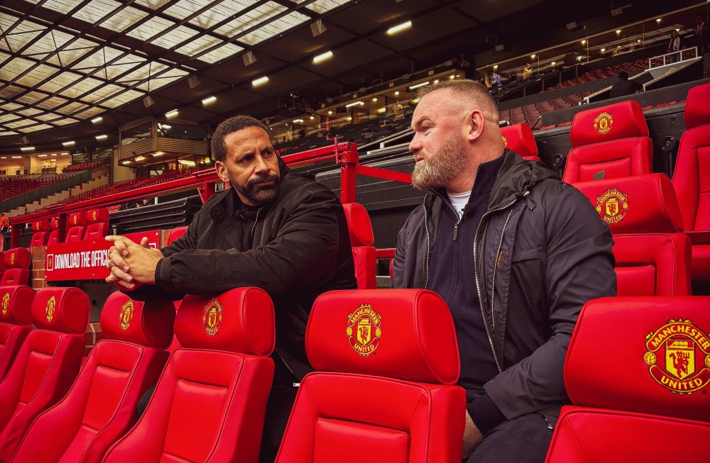 2 cựu ngôi sao của “Quỷ đỏ” là Rio Ferdinand và Wayne Rooney đến tham dự bình luận trận đấu. Ảnh: Man United FC