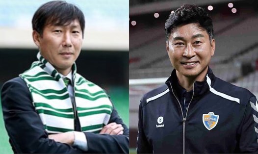 Hai huấn luyện viên Hàn Quốc Kim Sang-sik và Kim Do-hoon có thể dẫn dắt tuyển Việt Nam. Ảnh: KFA