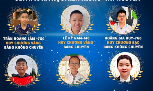 Dàn học sinh tài năng rinh giải lớn trong cuộc thi Olympic Tin học miền Trung - Tây Nguyên. Ảnh: Đơn vị cung cấp.