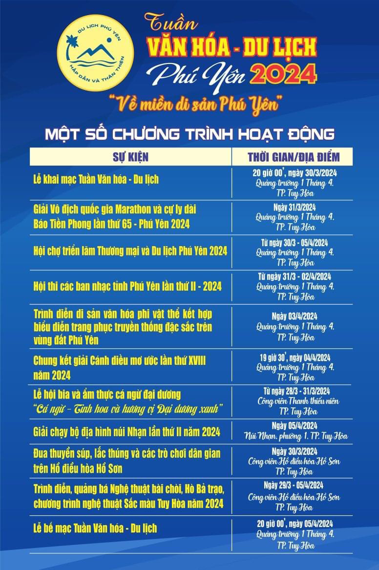 Chương trình trong Tuần Văn hóa - Du lịch Phú Yên 2024. Ảnh: Sở Văn Hóa, Thể thao và Du lịch Phú Yên
