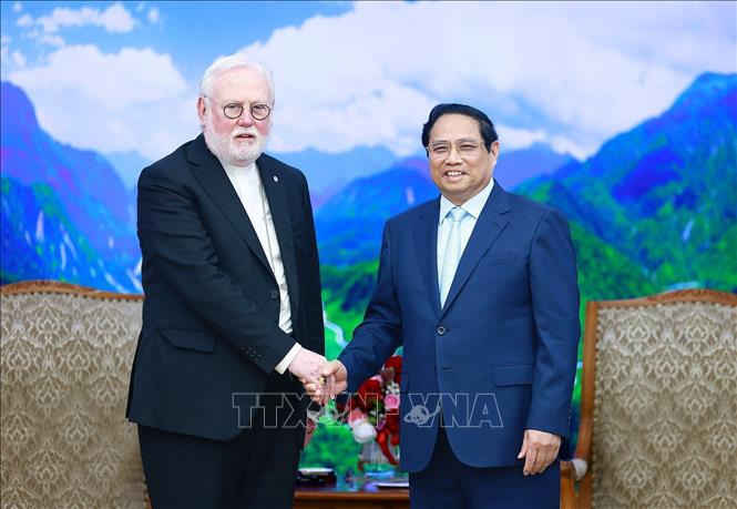 Thủ tướng Chính phủ Phạm Minh Chính cho rằng, việc Việt Nam - Tòa thánh Vatican nâng cấp quan hệ lên Đại diện thường trú là dấu mốc quan trọng. Ảnh: Dương Giang/TTXVN