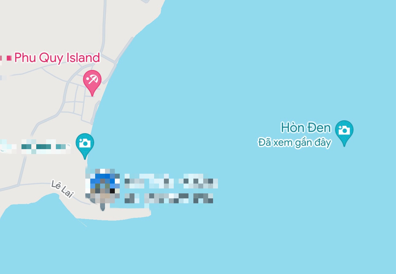 Hòn Đen cách đảo Phú Quý khoảng 1km. Ảnh: Google Maps