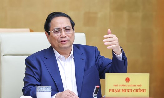 Thủ tướng Chính phủ Phạm Minh Chính phát biểu chỉ đạo tại phiên họp. Ảnh: VGP