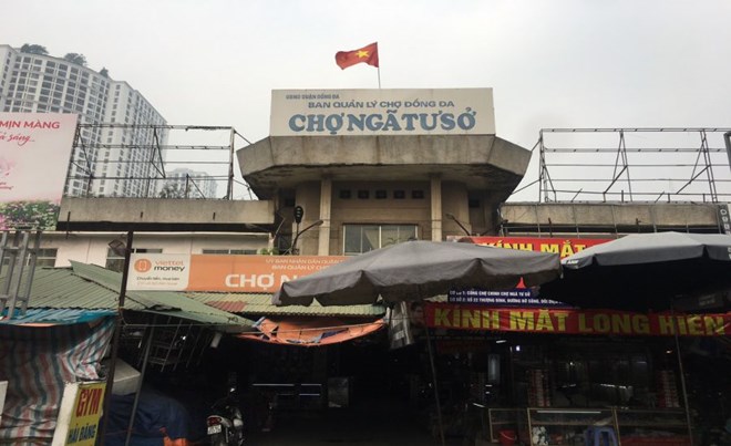 Chợ Ngã Tư Sở (quận Đống Đa, Hà Nội). Ảnh: Thu Giang