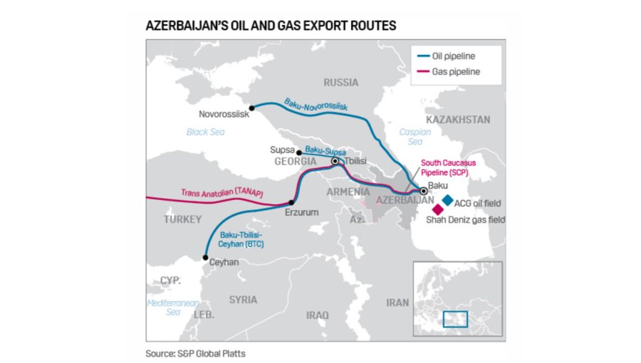 Các đường ống xuất khẩu dầu khí của Azerbaijan. Nguồn: 