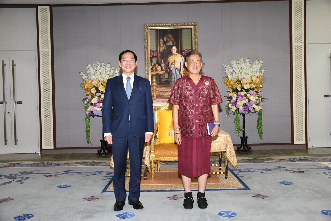 Bộ trưởng Ngoại giao Bùi Thanh Sơn tiếp kiến Công chúa Thái Lan Maha Chakri Sirindhorn. Ảnh: Bộ Ngoại giao Việt Nam