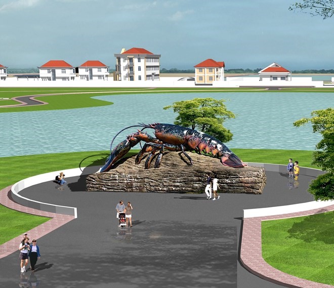 Phối cảnh trụ sở Khu nông nghiệp ứng dụng công nghệ cao phát triển tôm Bạc Liêu. Ảnh: Nhật Hồ
