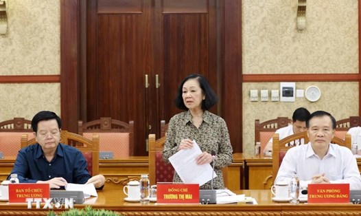 Thường trực Ban Bí thư Trương Thị Mai phát biểu chỉ đạo hội nghị. Ảnh: Phương Hoa/TTXVN