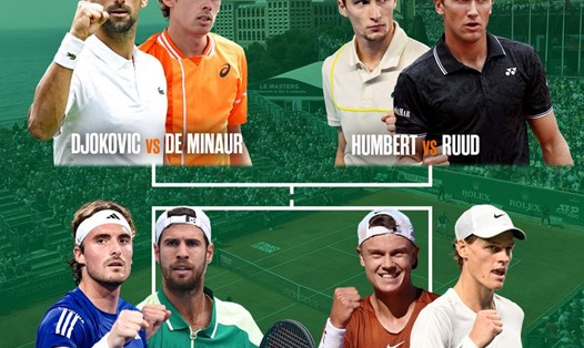4 cặp tứ kết tại giải Monte-Carlo Masters 2024. Ảnh: Tennis Channel