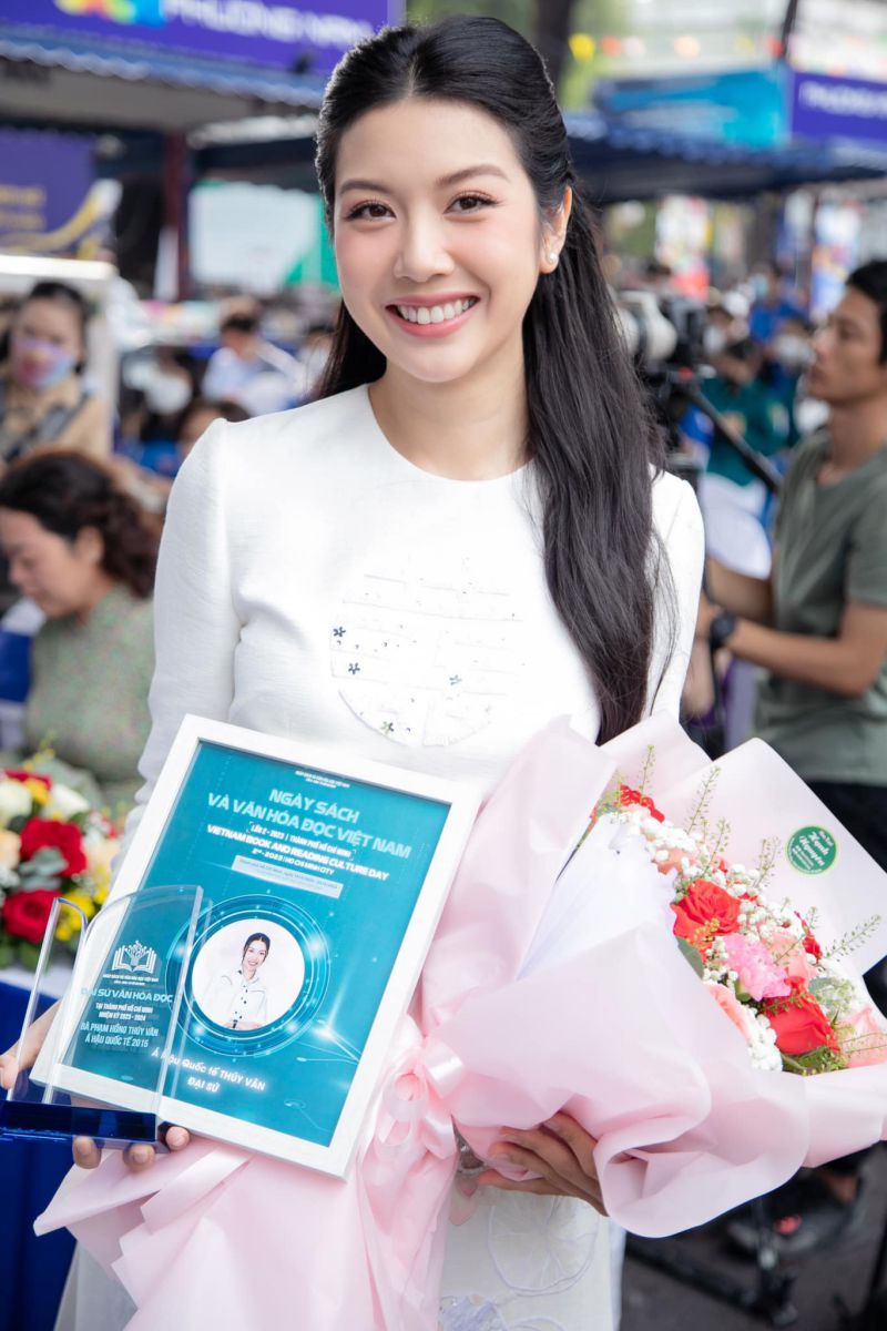 Á hậu Thúy Vân - Đại sứ văn hóa đọc tại Thành phố Hồ Chí Minh  nhiệm kỳ 2023 - 2024. Ảnh: Nhân vật cung cấp