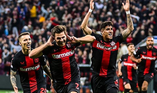 Bayer Leverkusen đã ở rất gần chức vô địch Bundesliga lần đầu tiên trong lịch sử. Ảnh: BR Football