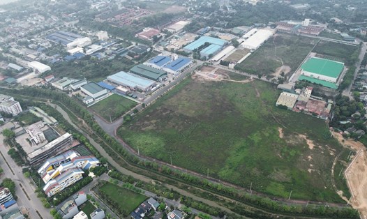 Nhà máy sản xuất, chế tạo các loại bảng mạch in điện tử (PCB) của Tập đoàn Meiko tại Khu công nghiệp Bờ trái sông Đà, thành phố Hoà Bình vừa được khởi công. Ảnh: Minh Nguyễn. 